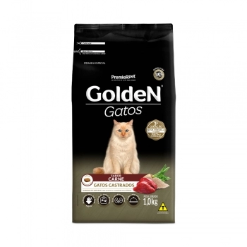 Ração Golden para Gatos Adultos Castrados Carne 1Kg