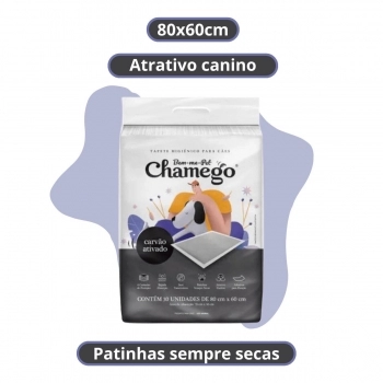 Tapete Higiênico com Carvão Ativado Chamego 80x60cm com 30 Unidades