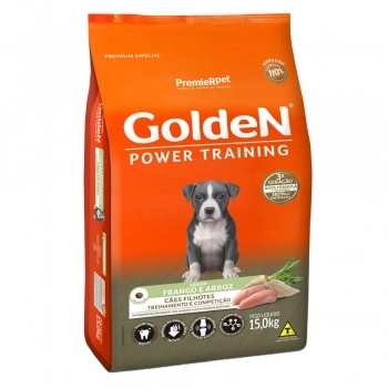 Ração Golden Power Training Filhote para Cães Frango e Arroz 15kg