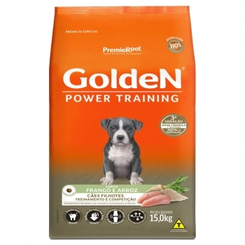 Ração Golden Power Training Filhote para Cães Frango e Arroz 15kg