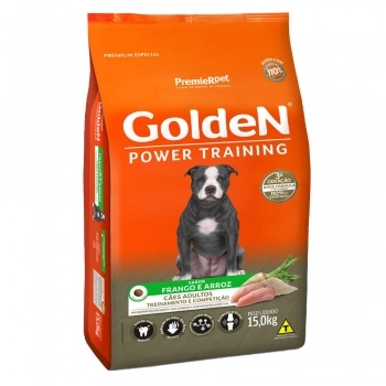 Ração Golden Power Training para Cães Adultos Frango e Arroz 15kg