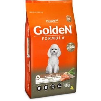 Ração Golden Fórmula Mini Bits para Cães Adultos de Pequeno Porte Salmão e Arroz 15Kg