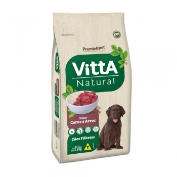 Ração PremieR Vitta Natural Cães Filhotes Carne e Arroz 15 kg