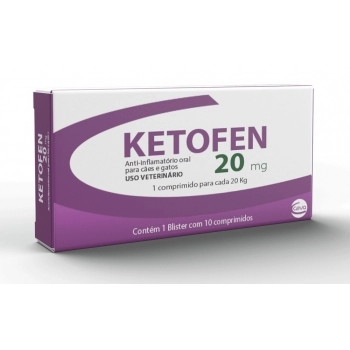 Anti-inflamatório Ketofen 20 mg 10 Comprimidos - Ceva