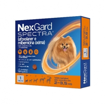 Antipulgas e Vermífugo NexGard Spectra PP Cães 2kg a 3,5kg - 1 tablete