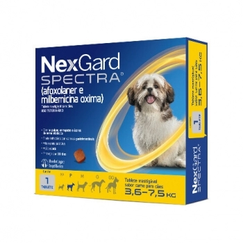 Antipulgas e Vermífugo NexGard Spectra P Cães 3,6kg a 7,5kg - 1 tablete