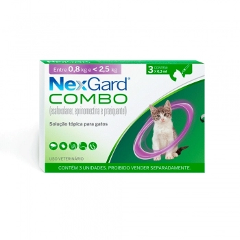 Antipulgas NexGard Combo 0,3ml para Gatos 3 Pipetas