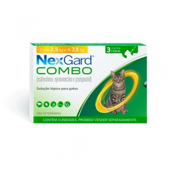 Antipulgas NexGard Combo 0,9ml para Gatos 3 Pipetas