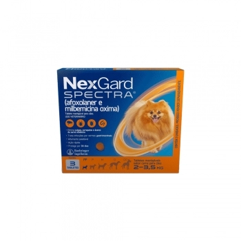 Antipulgas e Vermífugo NexGard Spectra PP Cães 2kg a 3,5kg - 3 tabletes