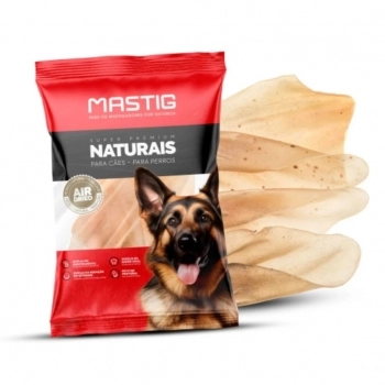 Petisco Mastig Orelha Bovina Natural para Cães 4 un.