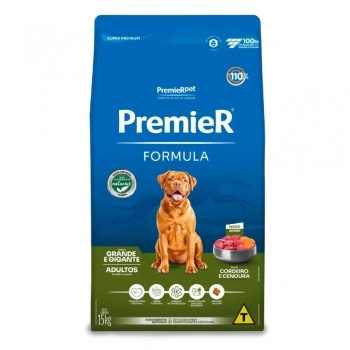 Ração PremieR Fórmula para Cães Adultos de Raças Grandes Cordeiro 15kg
