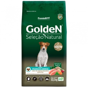Ração Golden Seleção Natural Mini Bits para Cães Adultos de Raças Pequenas Frango e Arroz 10,1Kg