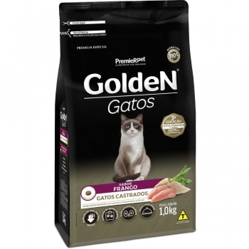 Ração Golden para Gatos Adultos Castrados Frango 1Kg