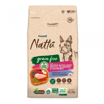 Ração Premier Nattu Grain Free Cães Adultos Porte Pequeno Frango 10,1 kg