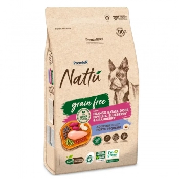Ração Premier Nattu Grain Free Cães Adultos Porte Pequeno Frango 2,5 kg