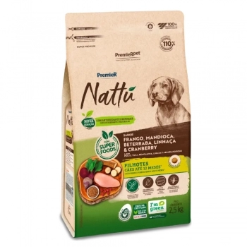 Ração PremieR Nattu para Cães Filhotes Mandioca 2,5Kg