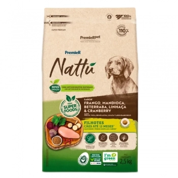 Ração PremieR Nattu para Cães Filhotes Mandioca 2,5Kg