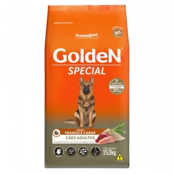 Ração Golden Special Frango e Carne para Cães Adultos 15Kg