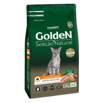 Ração Golden Seleção Natural para Gatos Adultos Frango 1Kg