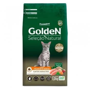 Ração Golden Seleção Natural para Gatos Adultos Frango 1Kg