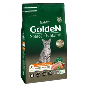 Ração Golden Seleção Natural para Gatos Adultos Frango 3Kg