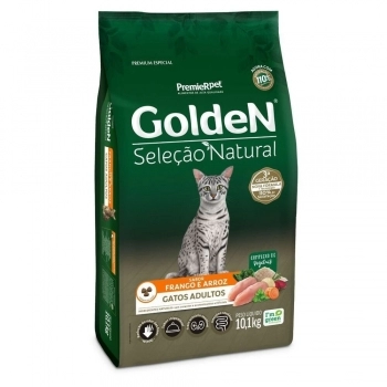 Ração Golden Seleção Natural para Gatos Adultos Frango 10,1Kg