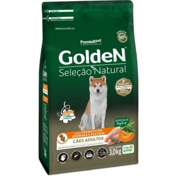 Ração Golden para Cães Adultos Seleção Natural Abóbora 3Kg