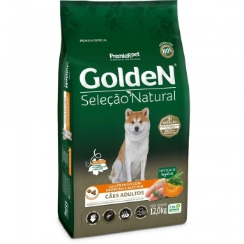 Ração Golden para Cães Adultos Seleção Natural Abóbora 12Kg