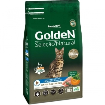 Ração Golden para Gatos Adultos Castrados Seleção Natural Abóbora 1Kg