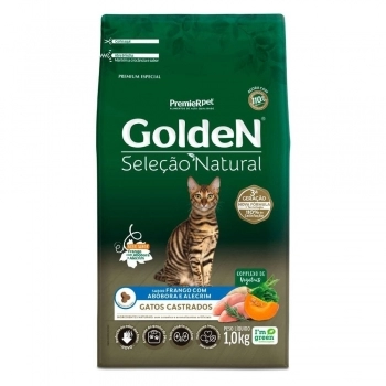 Ração Golden para Gatos Adultos Castrados Seleção Natural Abóbora 1Kg