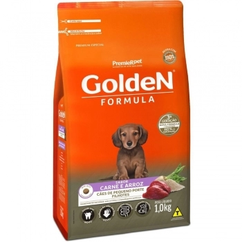 Ração Golden Fórmula Mini Bits Para Cães Filhotes Raças Pequenas Carne e Arroz 1Kg