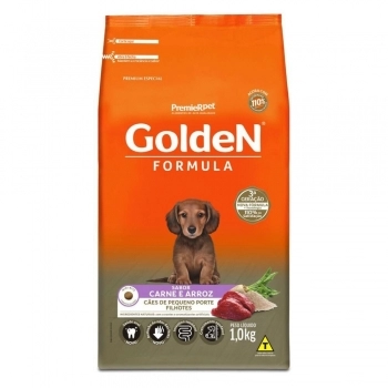 Ração Golden Fórmula Mini Bits Para Cães Filhotes Raças Pequenas Carne e Arroz 1Kg