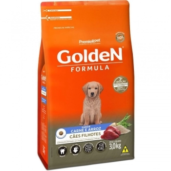 Ração Golden Fórmula para Cães Filhotes Carne e Arroz 3kg