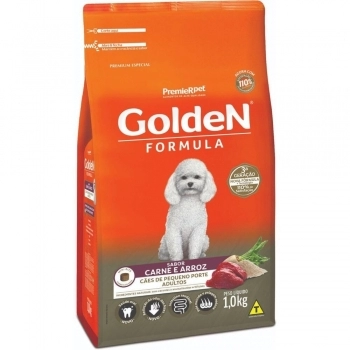 Ração GoldeN Formula Mini Bits para Cães Adultos Pequeno Porte Carne e Arroz 1 kg