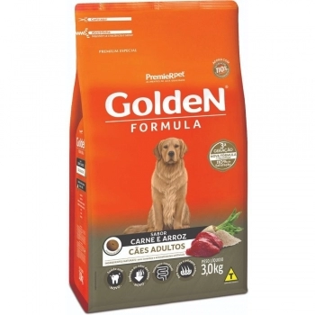 Ração Golden Fórmula para Cães Adultos Carne e Arroz 3Kg