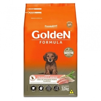 Ração Golden Fórmula Mini Bits para Cães Filhotes de Pequeno Porte Frango e Arroz 3Kg