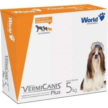 Vermífugo VermiCanis World 400mg para Cães de 5kg - Cartucho