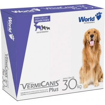 Vermífugo VermiCanis World 2,4g para Cães de 30kg - Cartucho