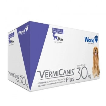 Vermífugo VermiCanis World 2,4g para Cães de 30kg - Display