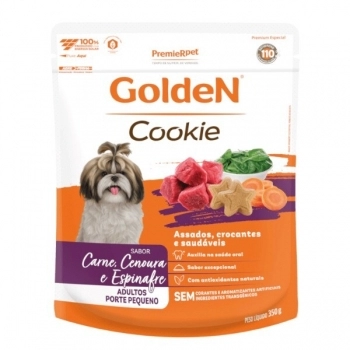 Biscoito GoldeN Cookie para Cães Adultos de Porte Pequeno Carne e Vegetais 350 g