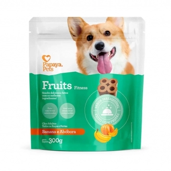 Petisco Fruits Fitness Banana e Abóbora Cães Adultos Papaya Pets 300 g