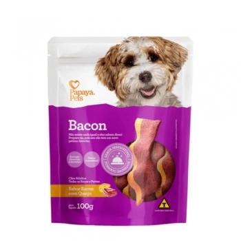 Petisco Papaya Pets Bacon com Queijo Cães Adultos 100 g