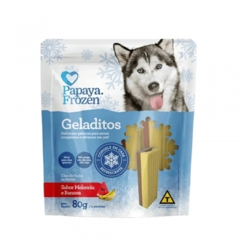 Petisco Geladitos Frozen Banana e Melancia Cães Adultos Papaya Pets 80 g
