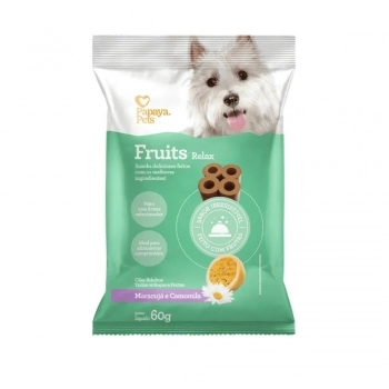 Petisco Fruits Relax Maracujá e Camomila Cães Adultos Papaya Pets 60 g