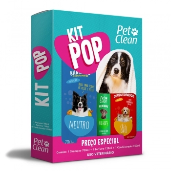 Kit Pop - Shampoo, Condicionador e Perfume Pet Clean