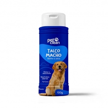 Talco Banho à Seco Pet Clean Macho para Cães 100 g