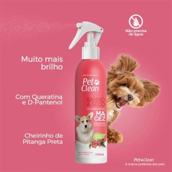 Banho a Seco para Cães e Gatos Maciez Pet Clean 240 ml
