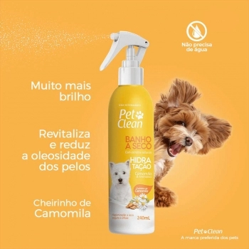 Banho a Seco para Cães e Gatos Hidratação Pet Clean 240 ml