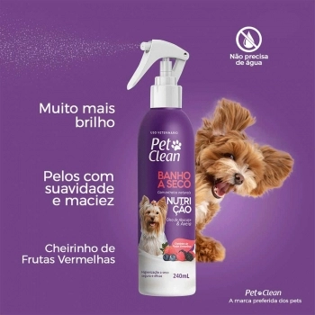 Banho a Seco para Cães e Gatos Nutrição Pet Clean 240 ml