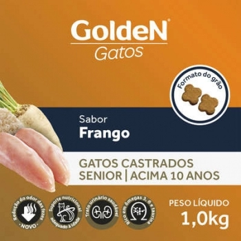 Ração Golden para Gatos Sênior Castrados Frango 1Kg